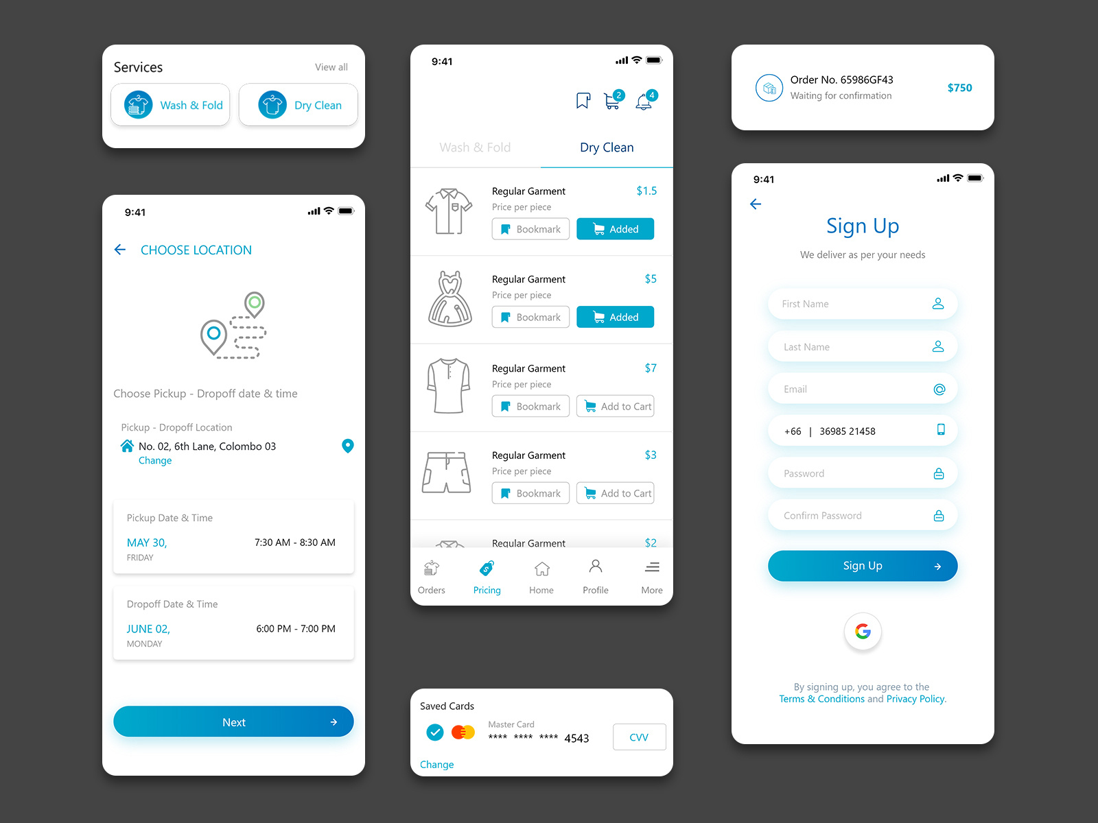 Laundry and Dry Cleaning Mobile App Design by Prismetric on Dribbble