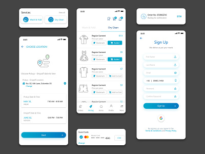 Laundry and Dry Cleaning Mobile App Design app design app ui app uiux mobile app uiuxdesign