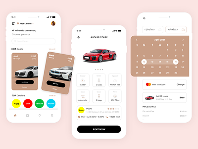 Premium Car Rental App UI