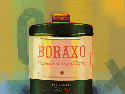 Boraxo antique borax boraxo coronavirus covid19 illustration medicine packaging painting procreate textures typography vintage