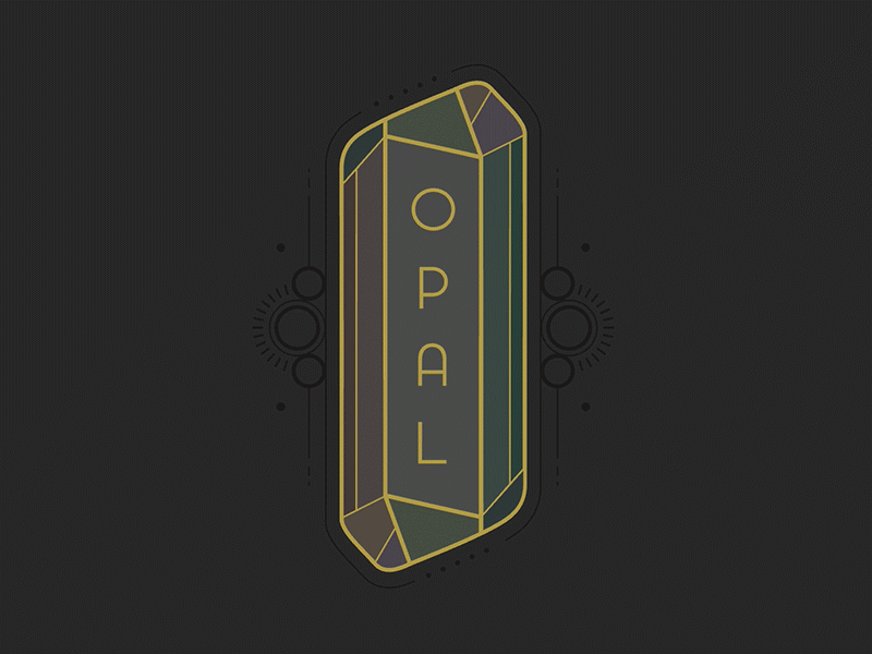 Opal antique bar branding crystal facet gemstone logo opal typography
