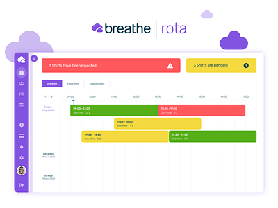 Breathe HR - Rota Software app breathe cloud hr hr software sketch sketchapp team management ui uiux ux web