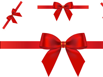 Red Gift Ribbon Vector Gift Bows with Ribbons illustration