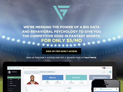 Competitive Edge. Big Data Meets Fantasy Sports. app mobile responsive sports web