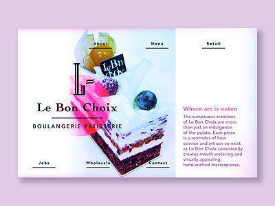 Le Bon Choix design concept dessert redesign web design website