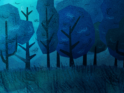 Blue Forest forest illustration nature scenery trees