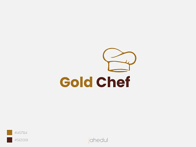 GOLD CHEF - LOGO chef logo logo logo design mininal logo restaurant logo simple logo wordmark logo