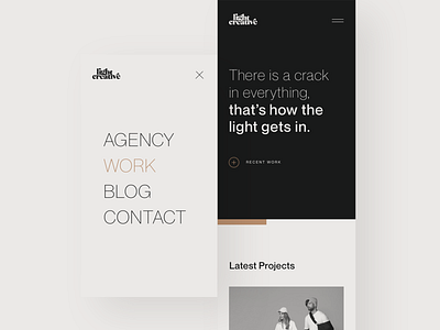 Light Creative - Mobile Design agency mobile design mobile menu typography ui ux design