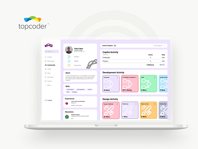 Topcoder - User Profile ui ui design userprofile