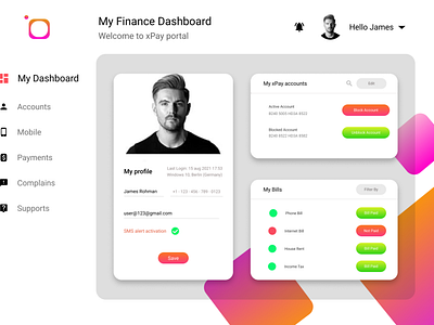 Finance Company Dashboard Design