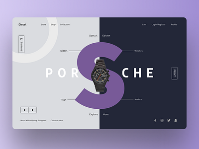 Porsche watches website design