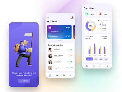 Finance app UI design