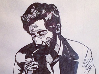 Jake Gyllenhaal Illustration hand drawn illustration ink portrait traditional