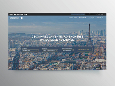 Immo Notaires Enchères auction corporate estate landing page real estate sales ui design webdesign webpage