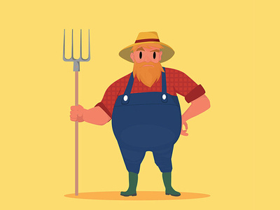 Characterdesign agriculture characterdesign flatdesign illustrator peasant vector