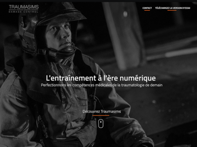 Traumasims onepage uidesign landing page