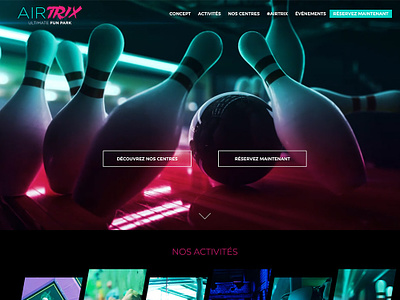 Airtrix Website airtrix fun park uidesign webdesign