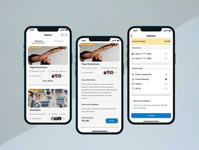 Event Booking and Payment event event booking event management mobile presentation payment page ui