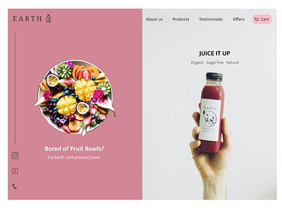 Juice Brand - Landing Page fitness health landing page marketing nutrition online shopping shopping ui ui design web design website website design