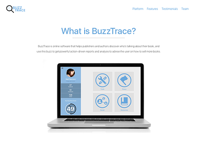 BuzzTrace About Us Page uiux user experience design user interface design