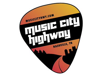 Music City Highway branding gradient guitar logo music city nashville skyline typography