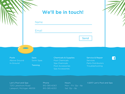 Len's Pool and Spa Footer footer uiux user experience design user interface design