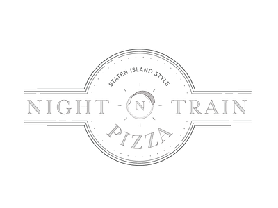 Night Train Pizza Logo branding lineart lines logo night pizza train