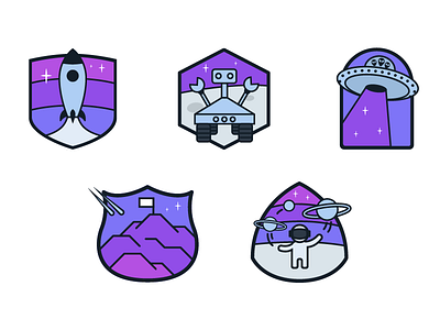 Space Badges alien badge icon rocket rover space