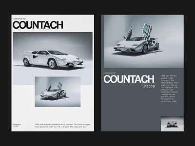Lamborghini Countach artwork automotive branding cover helvetica lamborghini print print design retro