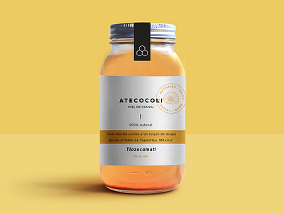 Atecocoli label design honey label logo