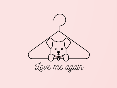 Love me again logo adoption branding dog logo mexico pet rescue