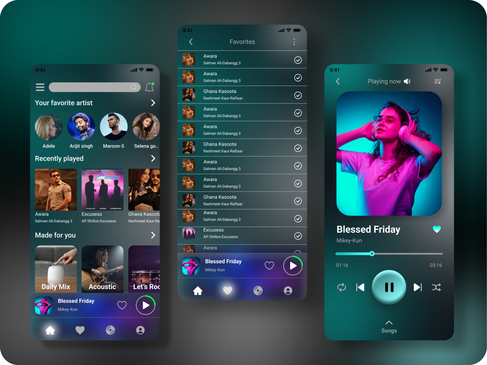 Music Player App Design by Karan singh on Dribbble