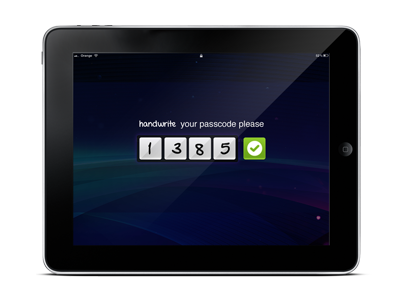 Handwrite in your passcode for ipad lock