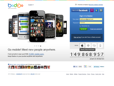 New homepage design badoo.com is LIVE! android badoo blackberry homepage iphone social network