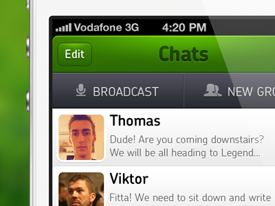 whatsapp app fun concept application broadcast chat green icons iphone london menu ui whatsapp