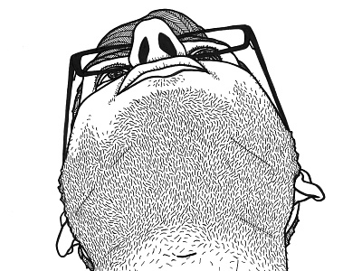 from below below chin drawing face glasses illustration inktober man pen stubble