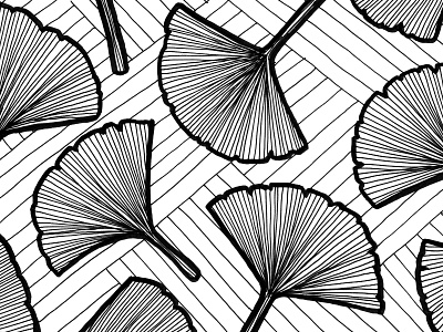 ginkgo biloba drawing ginkgobiloba illustration inktober leaves lines pattern pen plant
