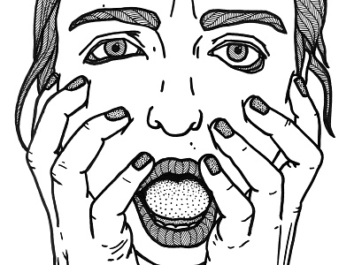 dread black and white face hands illustration lips nails patterns pen portrait woman