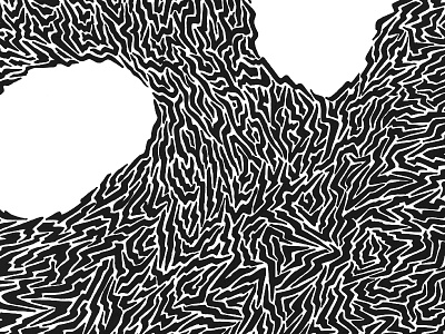 nuclear zigzags abstract black and white pattern pen
