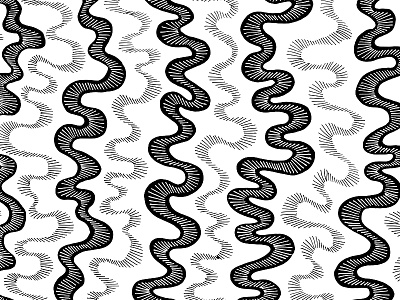 Twisted Luminous Curves Inverted Pattern abstract art art licensing black black and white drawing illustration license licensing pattern pattern design patterns surface design surface pattern white
