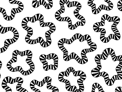 Striped Amoeba Pattern abstract abstract art art license art licensing black black and white drawing illustration license pattern pattern design surface design surface pattern white
