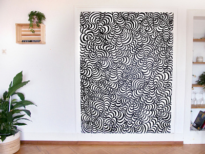 Live Mural: Le Dépanneur Salon abstract art black and white drawing illustration large large scale live live art live drawing live painting mural painting pattern patterns pen performance striped stripes wall