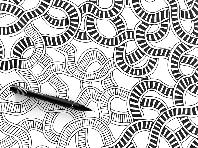 Striped Strips Pattern in Progress abstract black black and white drawing illustration license licensing pattern pattern design patterns striped stripes surface design surface pattern design