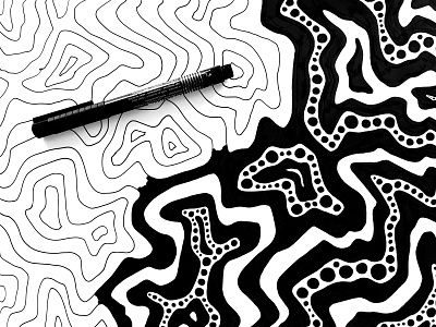 Water Surface Pattern – Process abstract black black and white drawing fluid illustration license licensing pattern pattern design patterns surface design surface pattern water