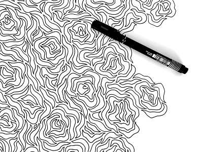 Wiggly Shapes Pattern – Process abstract black black and white drawing illustration license licensing pattern pattern design patterns pen process surface design