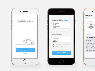 Travel with me app health login mobile mobile app onboarding ui ui design ux