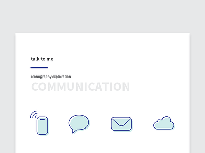 Iconography - Communication blue bubble cloud fill icons illustration line minimalistic