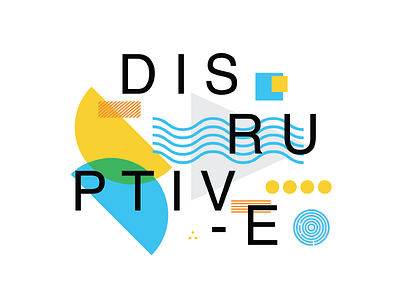 DISRUPTIVE blue collage disruptive overprint sticker yellow
