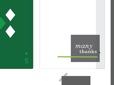 Iterations on a thank you card graphic design layout typography