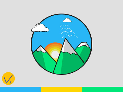 Mountain Illustration clouds illustration landscape mountain vector vectorgraphic